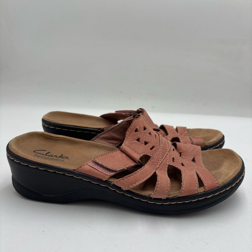 Clarks Women’s 7 Brown Leather Lexi Holly Slip On Sandals